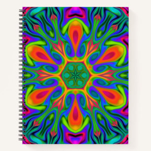 Psychedelic Hippie Flower Rainbow Notitieboek