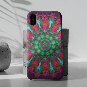 Psychedelic Hippie Paars Roze en Blauwgroen iPhone 11 Hoesje