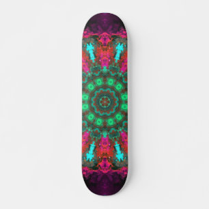 Psychedelic Hippie Paars Roze en Blauwgroen Skateboard