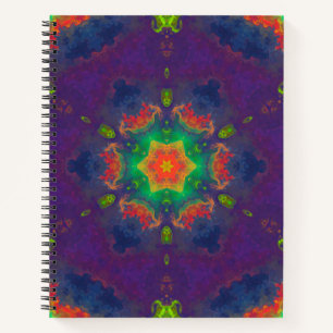 Psychedelic Hippie Paars Sinaasappel en Groen Notitieboek