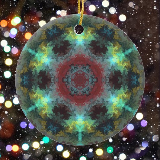 Psychedelic Hippie Red Blue en Yellow Keramisch Ornament