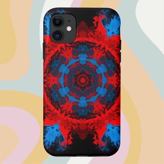 Psychedelic Hippie Red en Blue Case-Mate iPhone Case