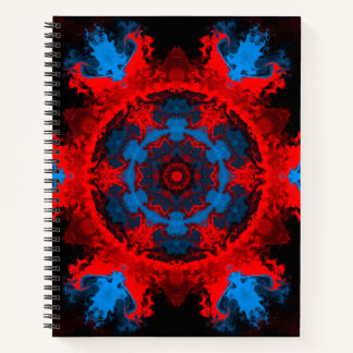 Psychedelic Hippie Red en Blue Notitieboek