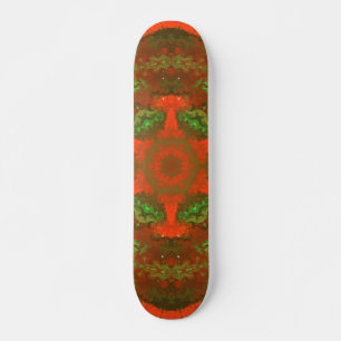 Psychedelic Hippie Red en Green Skateboard