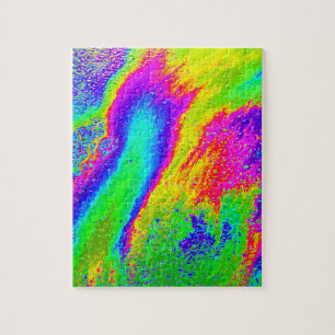 Psychedelic Hippie Tie Dye Rainbow Jigzaag Puzzle Legpuzzel
