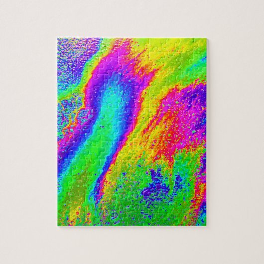 Psychedelic Hippie Tie Dye Rainbow Jigzaag Puzzle Legpuzzel (Verticaal)