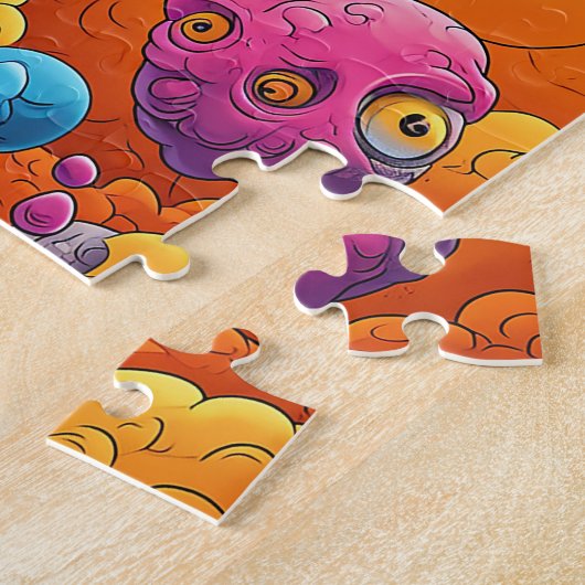 Psychedelic Horror Face Legpuzzel (Zijkant)