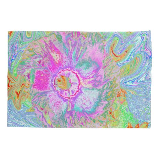 Psychedelic Hot Pink en Ultra Violet Hibiscus Kussensloop (Achterkant)