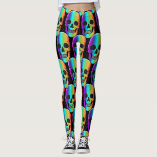 Psychedelic Human Skull Thunder_Cove Leggings