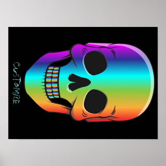 Psychedelic Human Skull Thunder_Cove Poster (Voorkant)