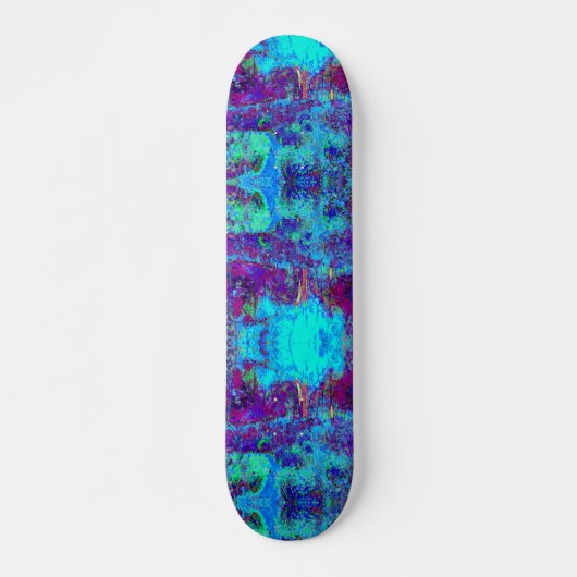 Psychedelic Impressionistic Blue Garden Landschap Skateboard (Voorkant)