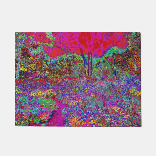 Psychedelic Impressionistic Garden Landschap Deurmat (Voorkant)