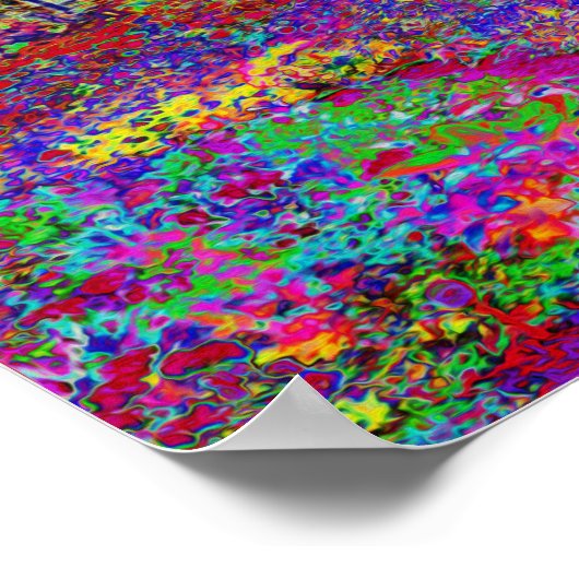 Psychedelic Impressionistic Garden Landschap Poster (Hoek)