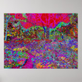 Psychedelic Impressionistic Garden Landschap Poster (Voorkant)