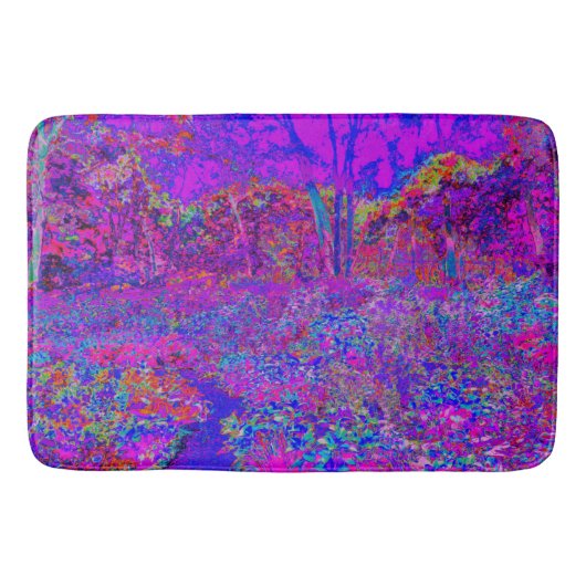 Psychedelic Impressionistisch Paars landschap Badmat (Voorkant)