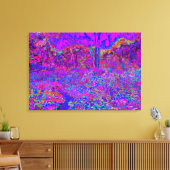Psychedelic Impressionistisch Paars landschap Canvas Afdruk (Insitu (Woonkamer))