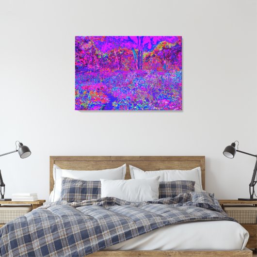 Psychedelic Impressionistisch Paars landschap Canvas Afdruk (Insitu (Slaapkamer))