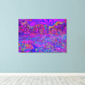 Psychedelic Impressionistisch Paars landschap Canvas Afdruk (Insitu (Houten vloer))