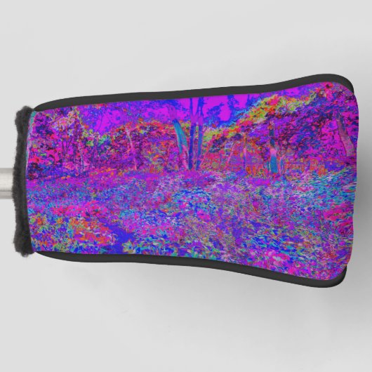Psychedelic Impressionistisch Paars landschap Golfheadcover (Voorkant)