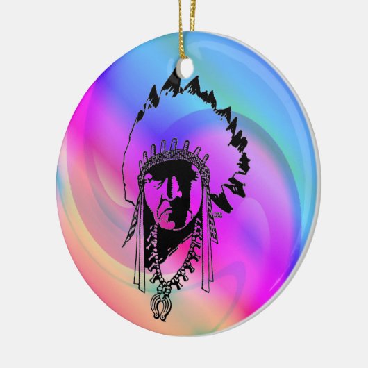 Psychedelic Indian Chief Ornament (Links)