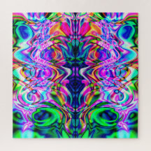 Psychedelic Iridescence Jigzaag Puzzle