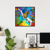 Psychedelic Jazz Poster (Thuiskantoor)