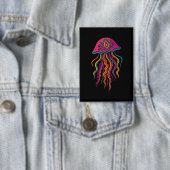 Psychedelic Jellyfish Button – Ocean Vibes (Insitu)