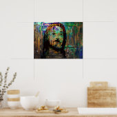 psychedelic jesus poster (Keuken)