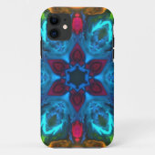 Psychedelic Kaleidoscope Blue Pink en Green Case-Mate iPhone Case (Achterkant)