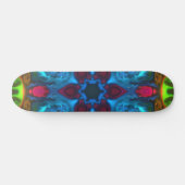 Psychedelic Kaleidoscope Blue Pink en Green Skateboard (Horizontaal)