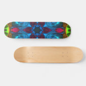 Psychedelic Kaleidoscope Blue Pink en Green Skateboard (Horizontaal)