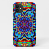 Psychedelic Kaleidoscope Blue Red en Green Case-Mate iPhone Case (Achterkant)