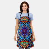 Psychedelic Kaleidoscope Blue Red en Green Schort (Gedragen)