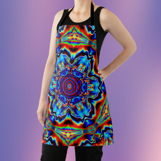 Psychedelic Kaleidoscope Blue Red en Green Schort