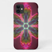 Psychedelic Kaleidoscope Flower Green and Pink Case-Mate iPhone Case (Achterkant)