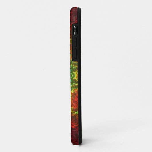 Psychedelic Kaleidoscope Flower Green and Red Case-Mate iPhone Case (Achterkant/links)