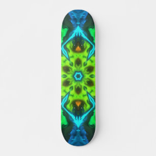 Psychedelic Kaleidoscope Green Blue en Oranje Skateboard