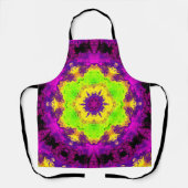 Psychedelic Kaleidoscope Green Yellow en Paars Schort (Voorkant)