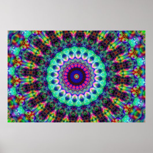 Psychedelic Kaleidoscope Konst Poster (Voorkant)