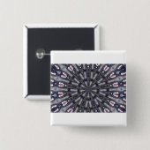 PSYCHEDELIC KALEIDOSCOPE/MYSTISCHE MEMORIES VIERKANTE BUTTON 5,1 CM (Voorkant /achterkant)