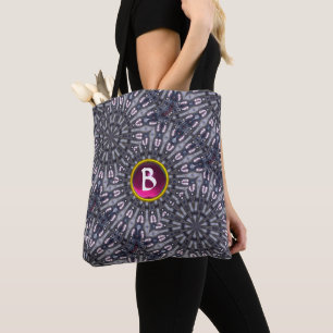 PSYCHEDELIC KALEIDOSCOPE PINK FUCHSIA GEM MONOGRAM DRAAGTAS