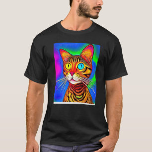 Psychedelic Kat Kitten in kattenstijl T-shirt