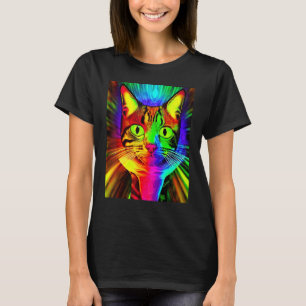 Psychedelic Kat Kitten in kattenstijl T-shirt