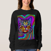 Psychedelic Kitty Kitten Lover In Cat Art Style_3 Trui (Voorkant)