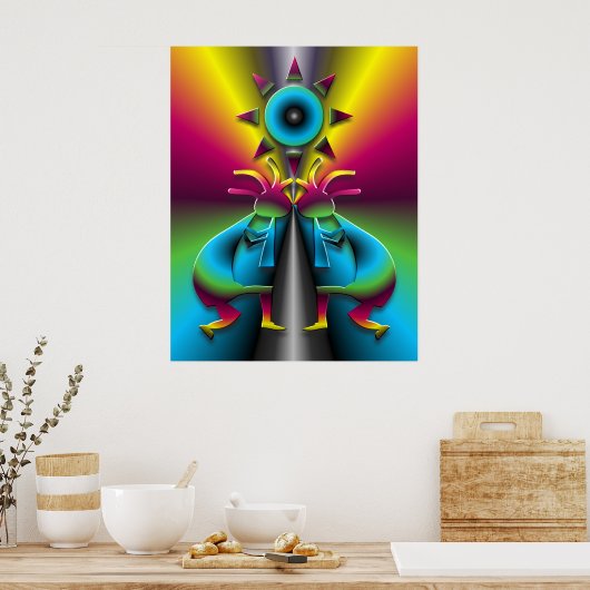 Psychedelic Kokopelli #2 Poster (Keuken)