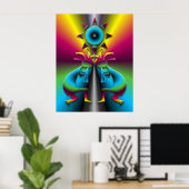 Psychedelic Kokopelli #2 Poster (Thuiskantoor)