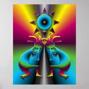 Psychedelic Kokopelli #2 Poster