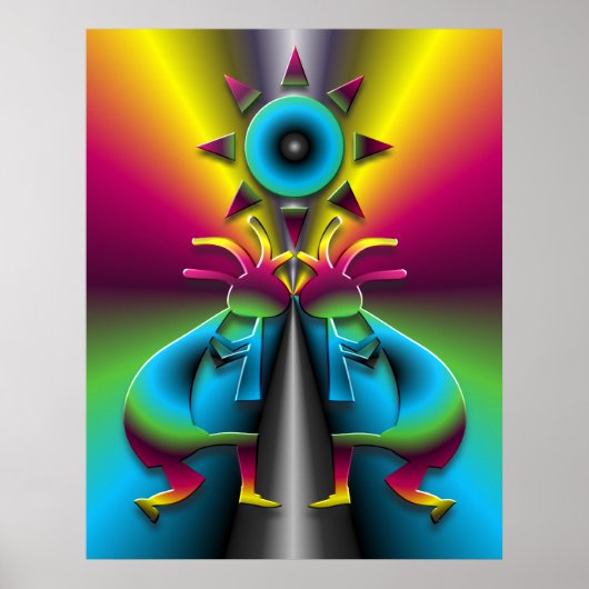 Psychedelic Kokopelli #2 Poster (Voorkant)