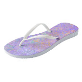 Psychedelic Lavender Paars Neon Pastel Abstract Teenslippers (Schuin)