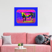 Psychedelic Longhorn Koe Canvas Afdruk (Insitu (Woonkamer))